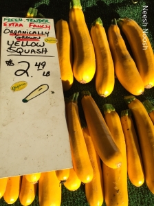 Yellow zucchini. La Cienega Farmers Market, Los Angeles