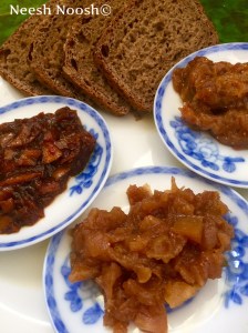 Shevat Jams: bottom-apple, left-kumquat orange, right-fig