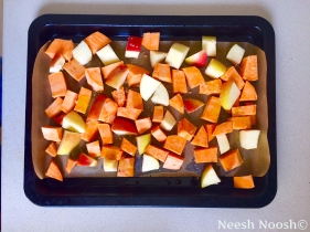 Apple and yams, ready for roasting