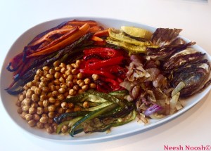 Platter of Lag b'Omer vegetables and beans